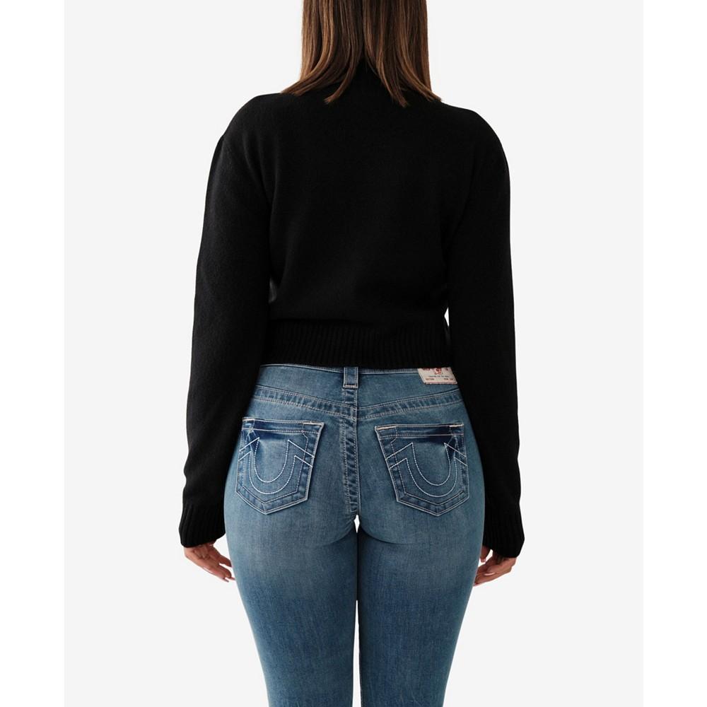 商品True Religion|Women's Boxed Horseshoe Cropped Sweatshirt,价格¥853,第4张图片详细描述