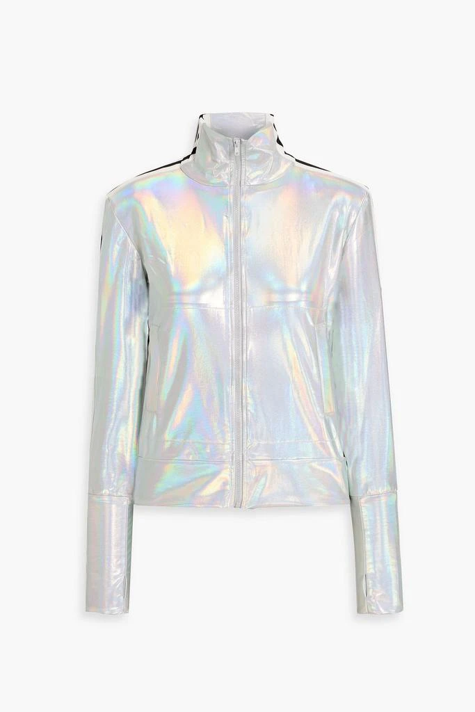 商品Norma Kamali|Striped iridescent stretch-jersey track jacket,价格¥789,第1张图片