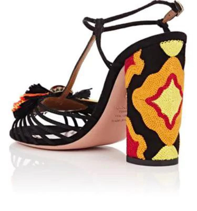 商品Aquazzura|Samba Suede T-Strap Sandals,价格¥2745,第3张图片详细描述