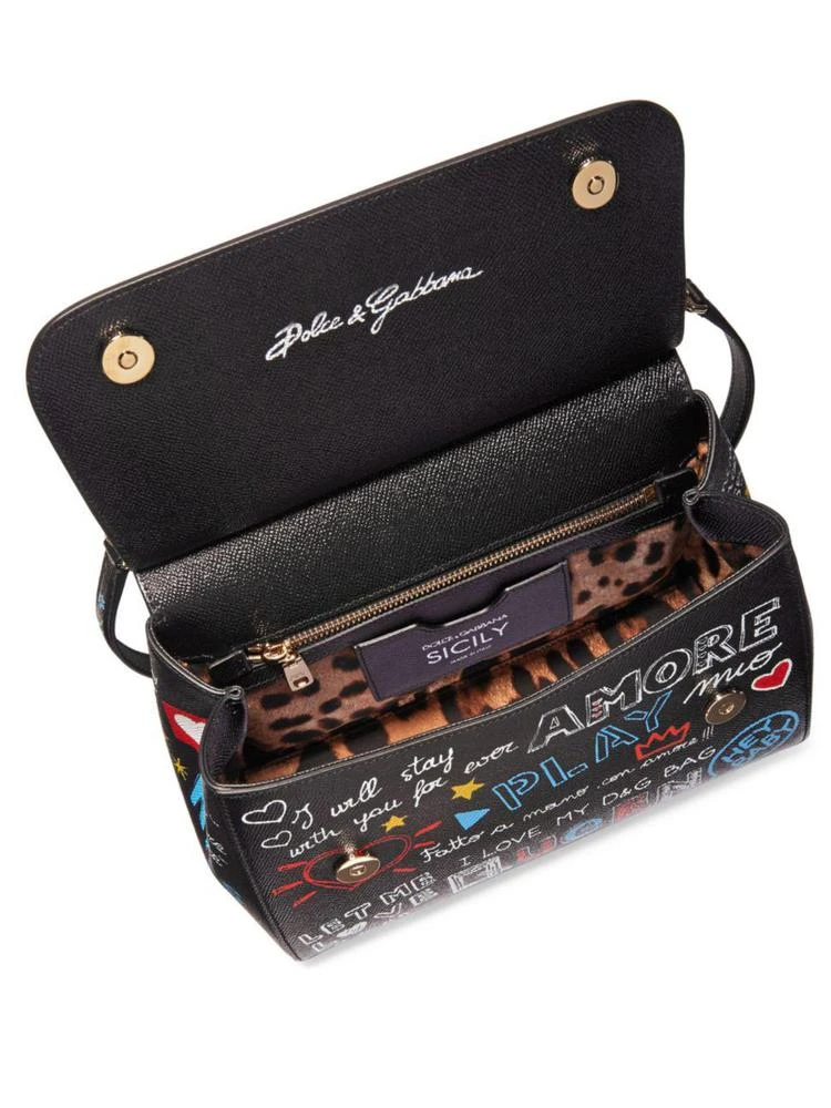 商品Dolce & Gabbana|Dolce & Gabbana - Graphic Leather Satchel,价格¥10699,第2张图片详细描述