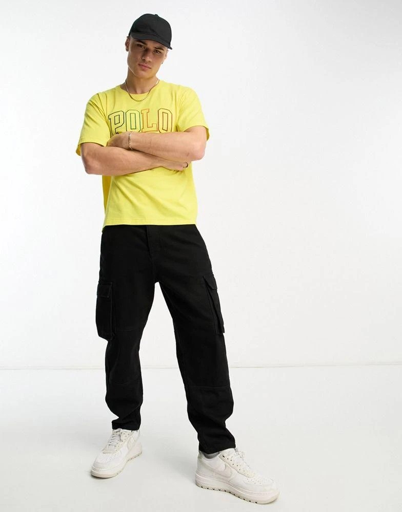 商品Ralph Lauren|Polo Ralph Lauren multi logo oversized fit t-shirt in yellow,价格¥883,第3张图片详细描述