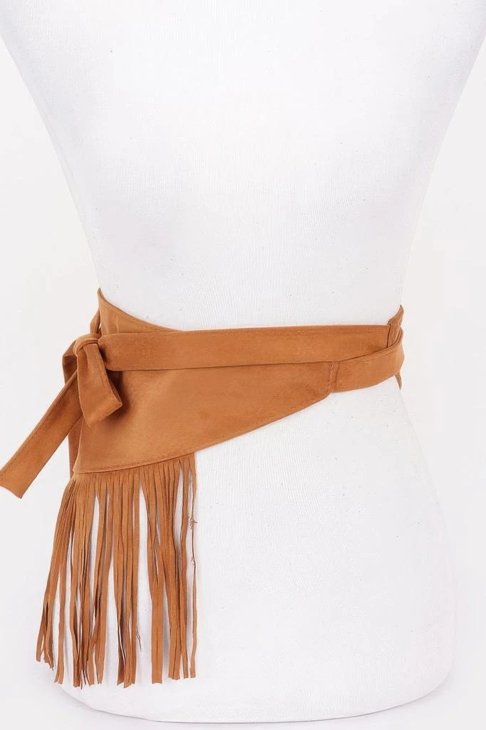商品FASHNZFAB|Women's Faux Suede Fringe Belt,价格¥207,第1张图片