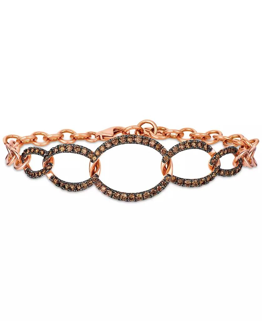 商品Le Vian|Chocolatier Chocolate Diamond Bracelet (1-1/6 ct. t.w.) in 14k Strawberry Gold,价格¥11225,第1张图片