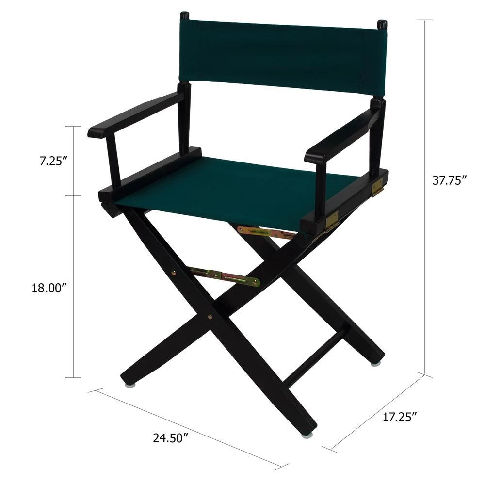 商品American Trails|Extra-Wide Premium 18"  Directors Chair Black Frame W/Hunter Green Color Cover,价格¥917,第5张图片详细描述