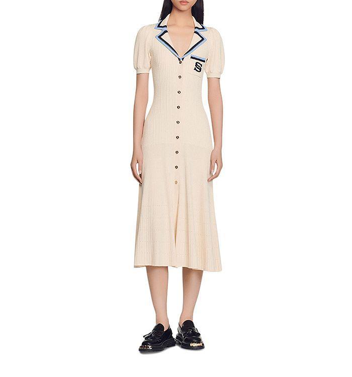 商品Sandro|Florine Knit Midi Dress,价格¥1829,第3张图片详细描述