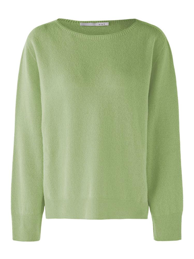 Oui Round Neck Knit Green商品第1张图片规格展示