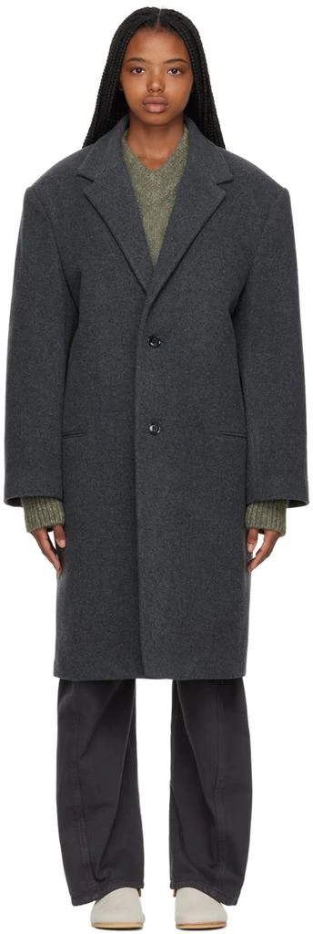 商品Lemaire|Gray Chesterfield Coat,价格¥7609,第1张图片