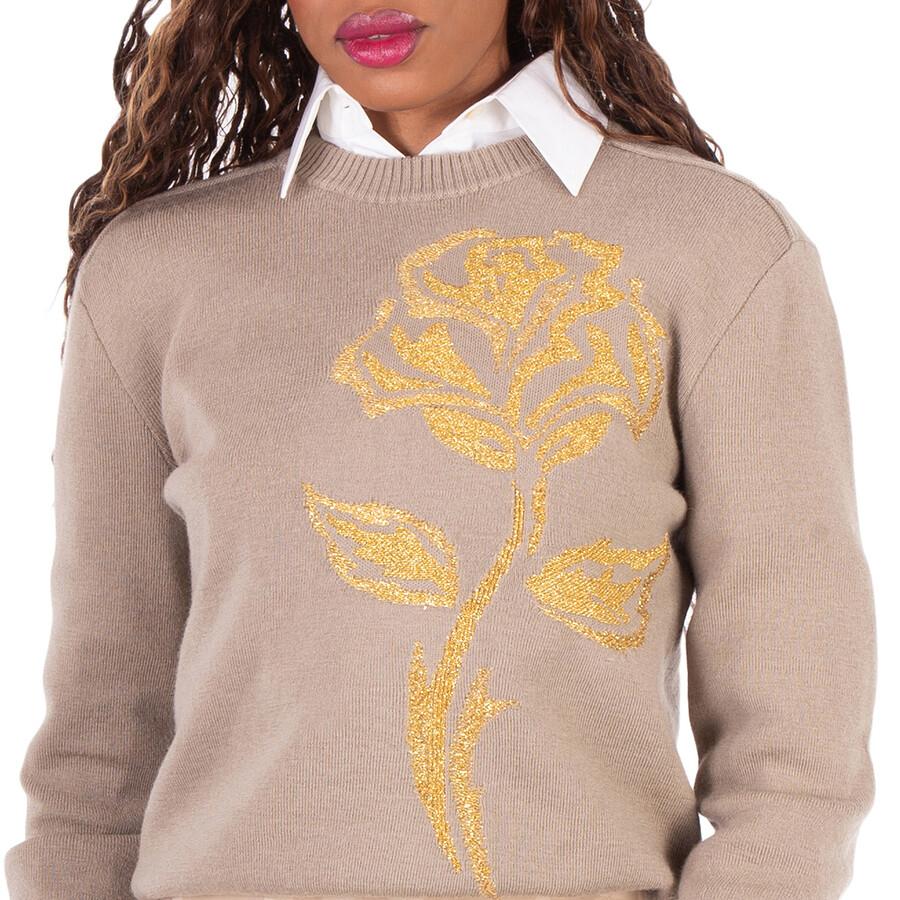 Shop Rose Embellished Wool-Blend Sweater on Sale at