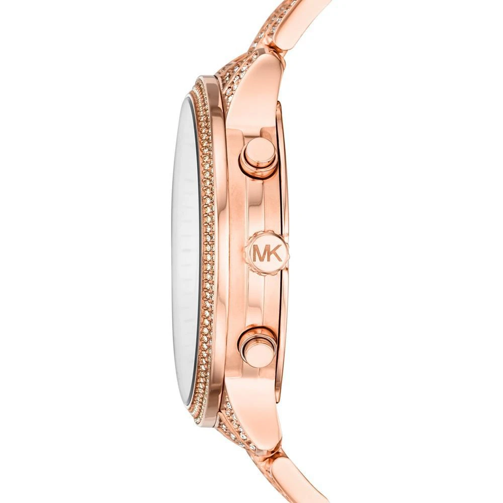 商品Michael Kors|Women's Chronograph Runway Rose Gold-Tone & Crystal Bracelet Watch 43mm,价格¥1960,第2张图片详细描述