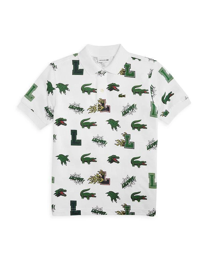 商品Lacoste|Unisex Holiday Comic Effect Crocodile Print Polo - Little Kid, Big Kid,价格¥236,第1张图片