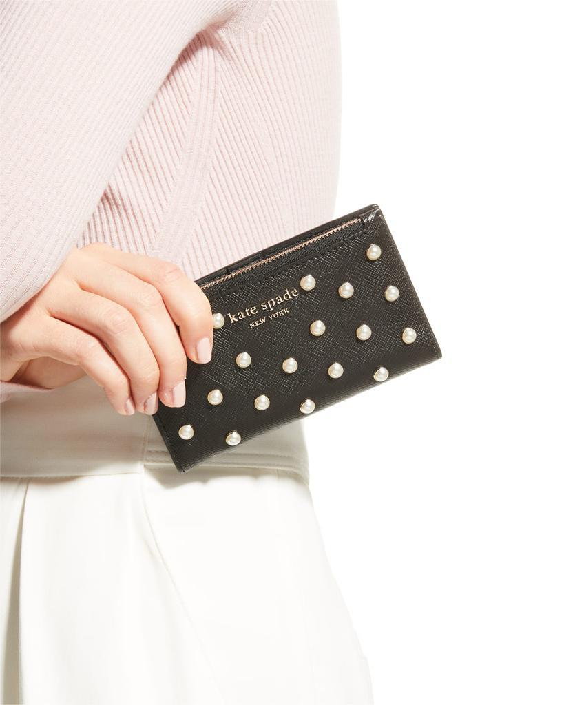 商品Kate Spade|small pearly leather bifold wallet,价格¥865,第4张图片详细描述