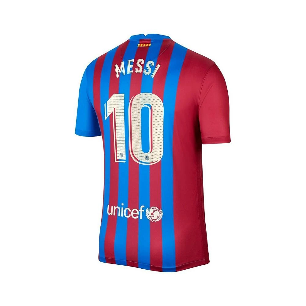 商品NIKE|Men's Lionel Messi Blue Barcelona 2021/22 Home Replica Player Jersey,价格¥916,第3张图片详细描述