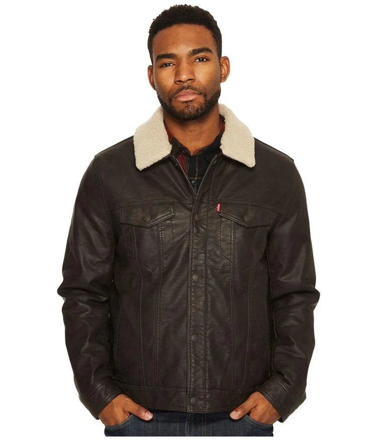商品Levi's|Faux Leather Trucker with Sherpa Collar and Polytwill Lining,价格¥720,第5张图片详细描述