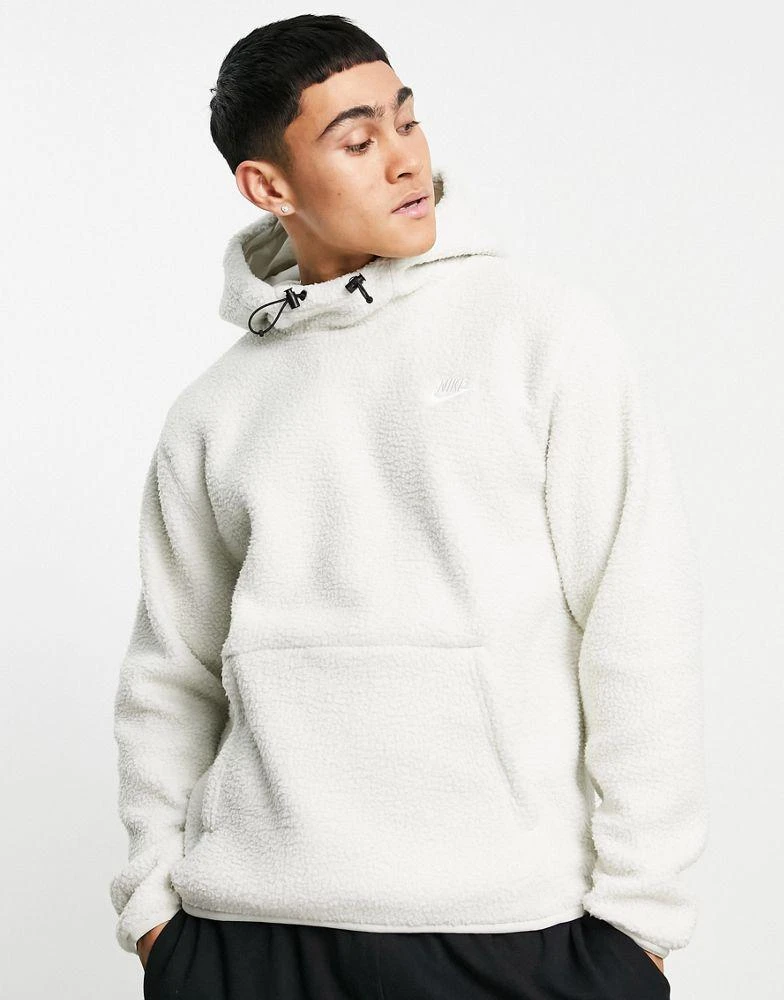 商品NIKE|Nike Sportswear Sport Essentials borg hoodie in stone,价格¥487,第1张图片