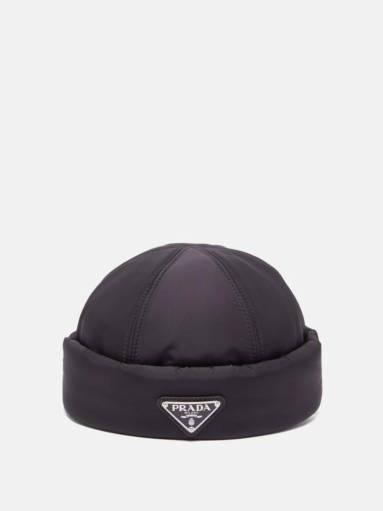 商品Prada|Triangle logo-plaque nylon beanie,价格¥4979,第1张图片