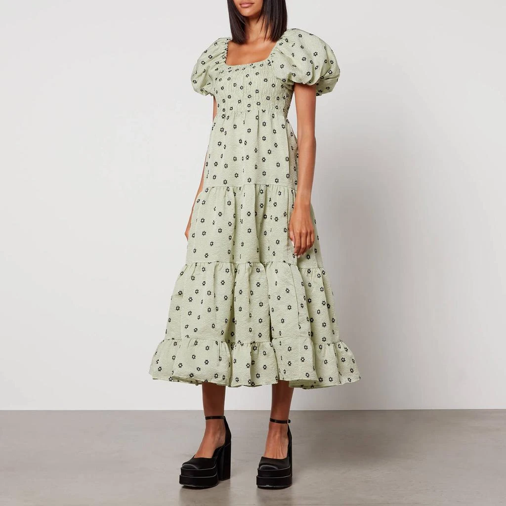 商品Sister Jane|Sister Jane Pompano Shirred Cloqué Midi Dress,价格¥476,第1张图片