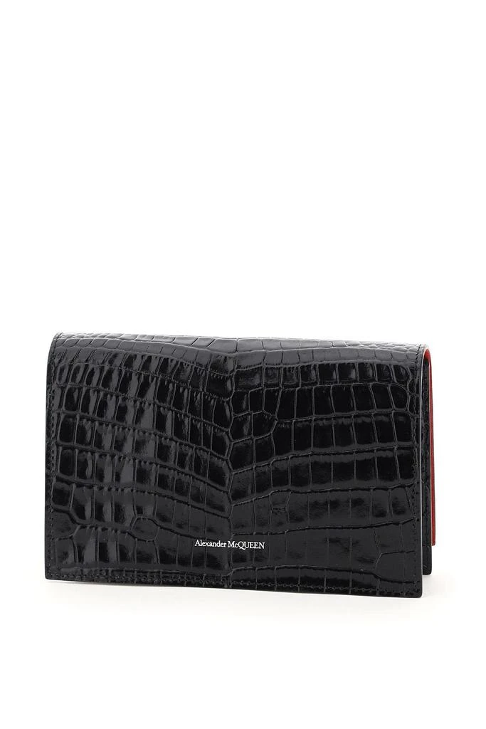 商品Alexander McQueen|CROCO-EMBOSSED LEATHER MINI BAG SKULL,价格¥3214,第4张图片详细描述