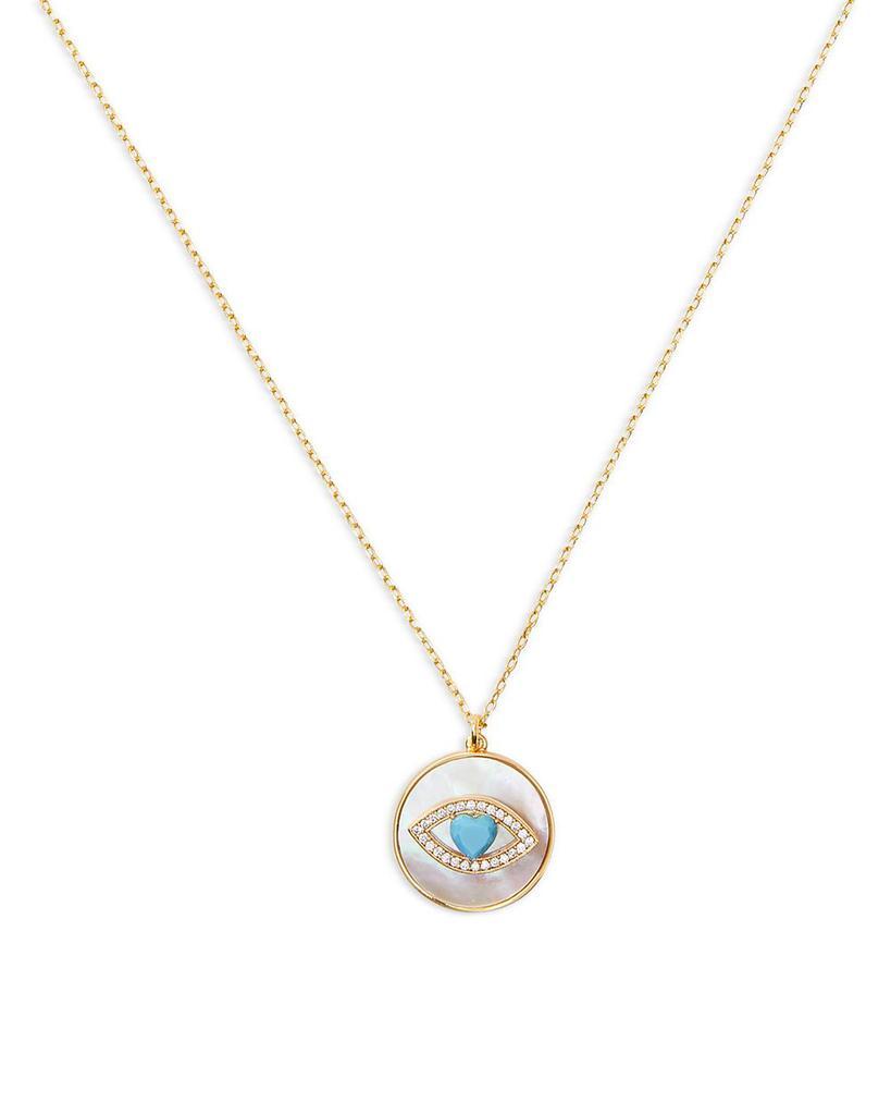 商品Kate Spade|Lucky Charm Mother of Pearl Evil Eye Pendant Necklace,价格¥559,第1张图片