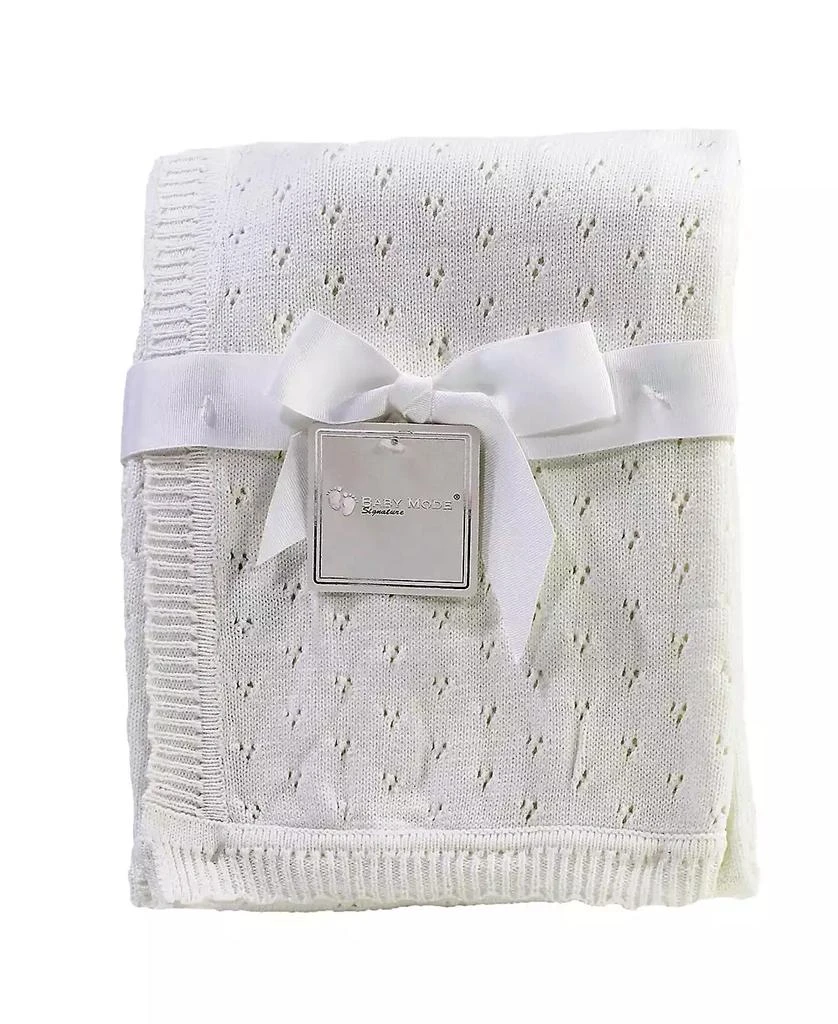 商品Baby Mode Signature|3 Stories Trading Pointelle Layette Baby Blanket,价格¥254,第1张图片