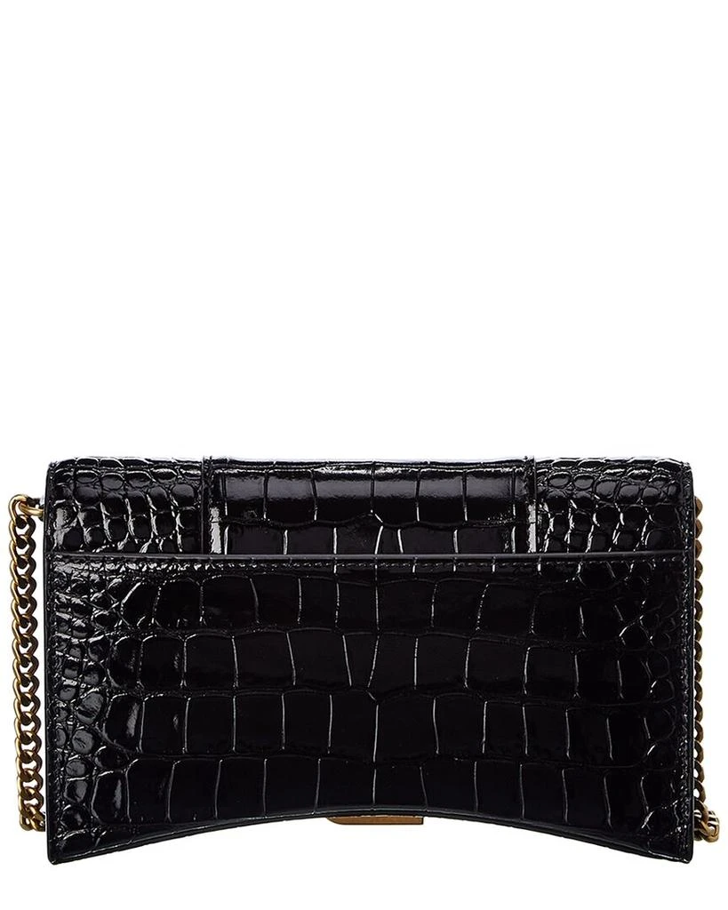 商品Balenciaga|Balenciaga Hourglass Croc-Embossed Leather Wallet On Chain, os,价格¥10310,第2张图片详细描述