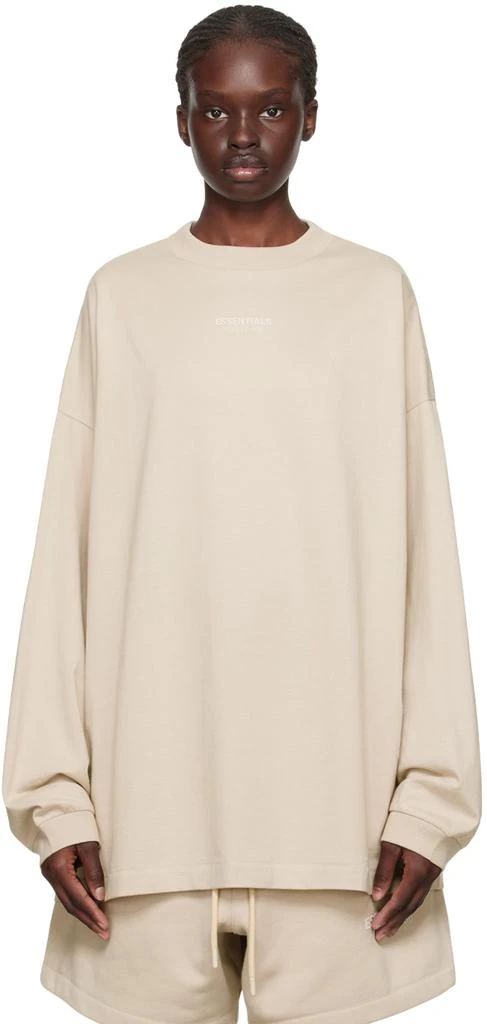 商品Essentials|Taupe Crewneck Long Sleeve T-Shirt,价格¥421,第1张图片