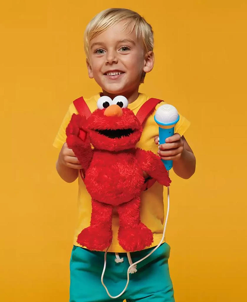 商品Singing Machine|Plush Toy Karaoke Backpack with Microphone, Speaker, Songs Sound Effects, Sesame Street Elmo,价格¥271,第3张图片详细描述