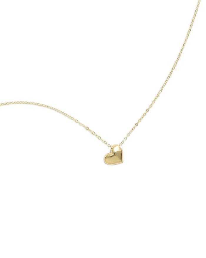 商品Moon & Meadow|14K Yellow Gold Puff Heart Pendant Necklace, 18",价格¥1854,第1张图片