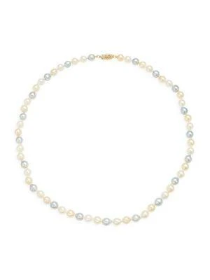 商品BELPEARL|14K Yellow Gold & Multicolor Round Akoya Cultured Pearl Necklace,价格¥1524,第1张图片