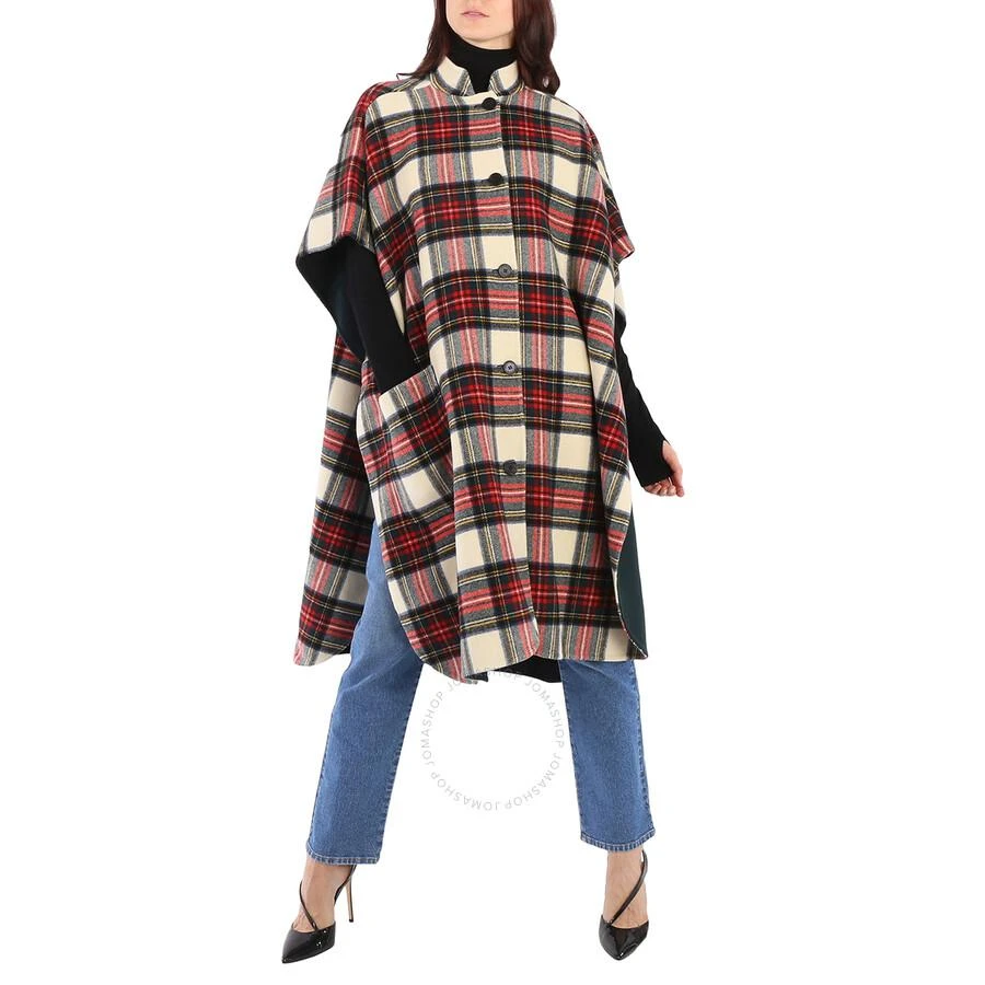 商品Burberry|Burberry Plaid Print Wool Blend Poncho,价格¥5896,第1张图片