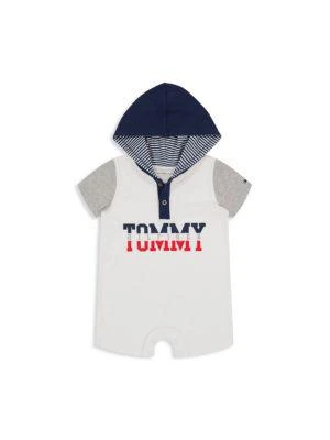 商品Tommy Hilfiger|Baby Boy’s Hooded Logo Henley Romper,价格¥169,第1张图片