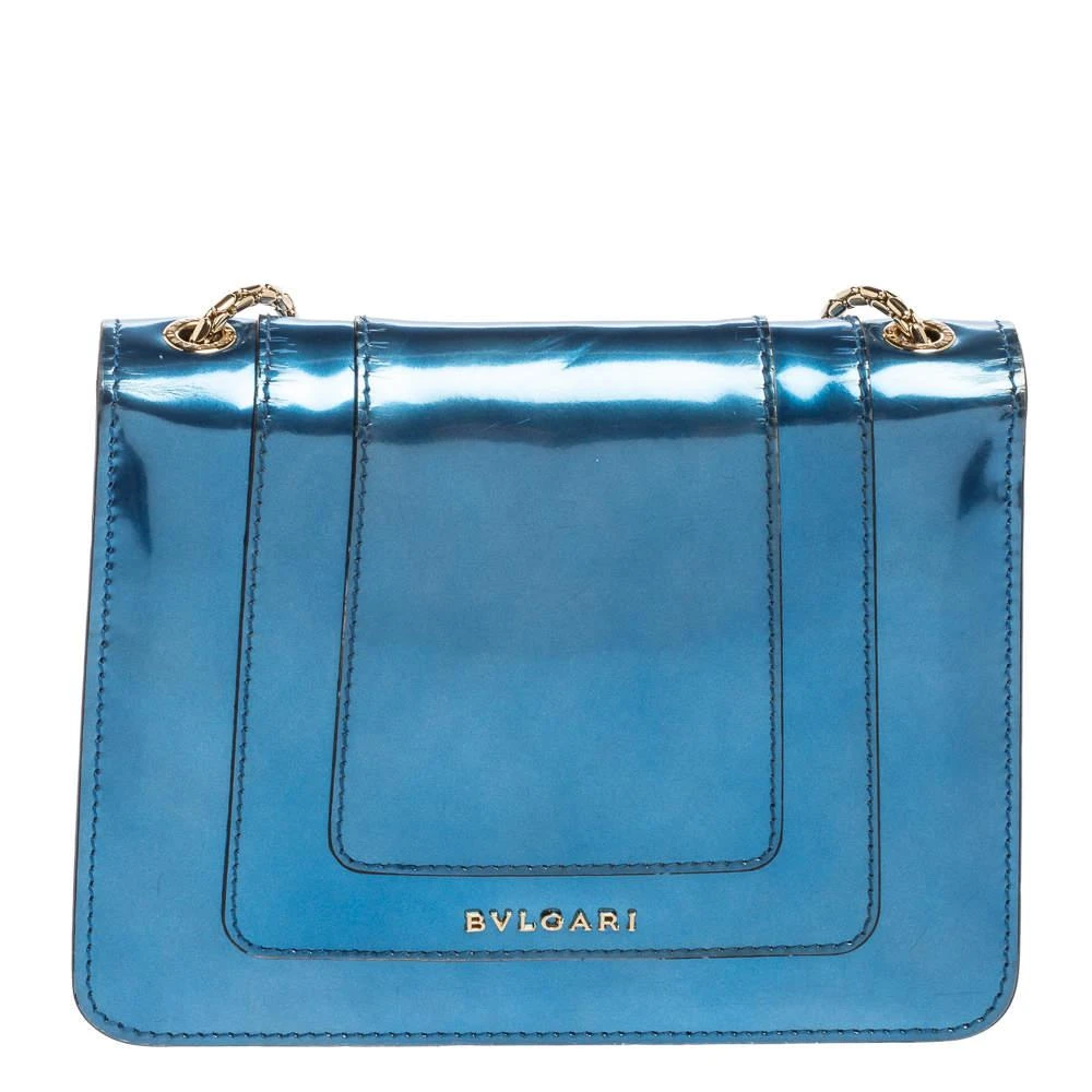 商品[二手商品] BVLGARI|Bvlgari Metallic Blue Patent Leather Serpenti Forever Shoulder Bag,价格¥8058,第4张图片详细描述