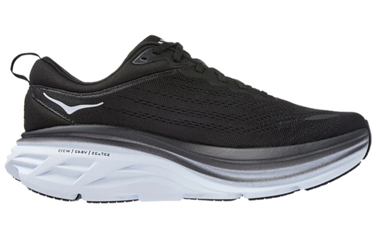 商品[国内直发] Hoka One One|Bondi 8 缓震长距离公路 织物 低帮跑步鞋 男款 黑白,价格¥1091,第3张图片详细描述
