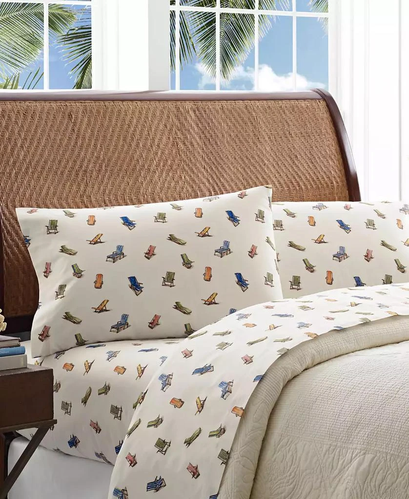 商品Tommy Bahama|Tommy Bahama Beach Chairs Cotton Percale 4 Piece Sheet Set, King,价格¥1111,第2张图片详细描述