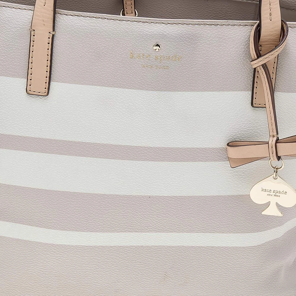 商品[二手商品] Kate Spade|Kate Spade Grey/White PVC and Leather Striped Tote,价格¥813,第5张图片详细描述