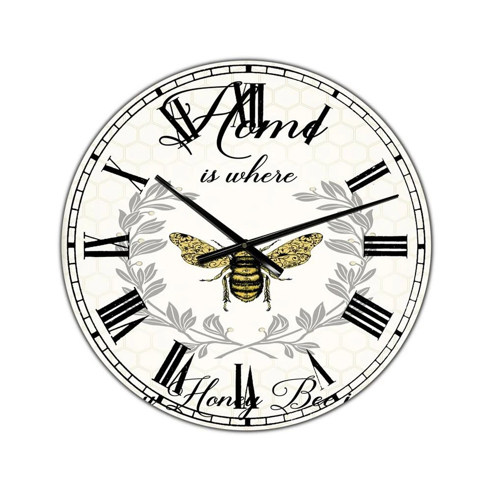 商品Designart|Honey Bee a Oversized Cottage Wall Clock - 36" x 28" x 1",价格¥2136,第1张图片