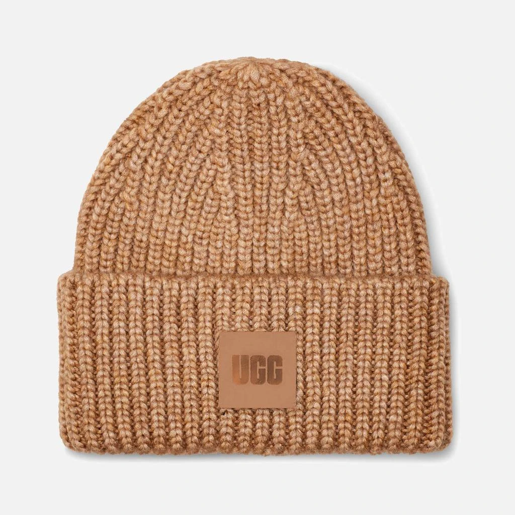 商品UGG|UGG Women's Airy Knit Ribbed Beanie - Camel,价格¥486,第1张图片