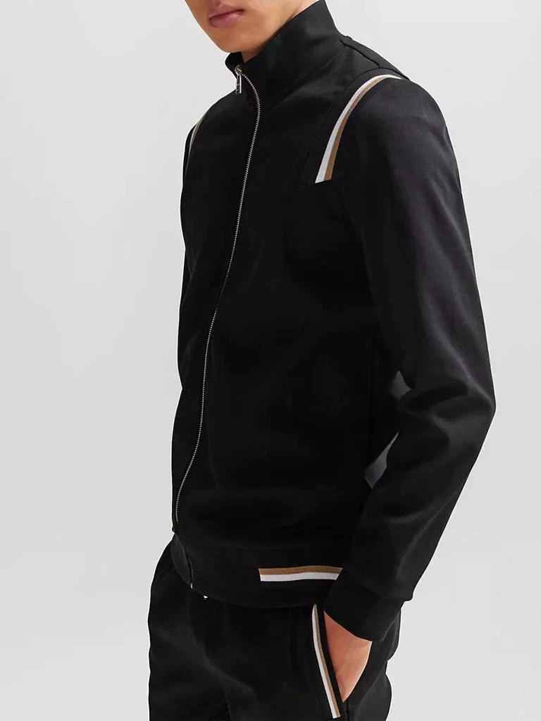 商品Hugo Boss|Zip-Up Sweatshirt with Signature-Stripe Trims,价格¥1681,第5张图片详细描述