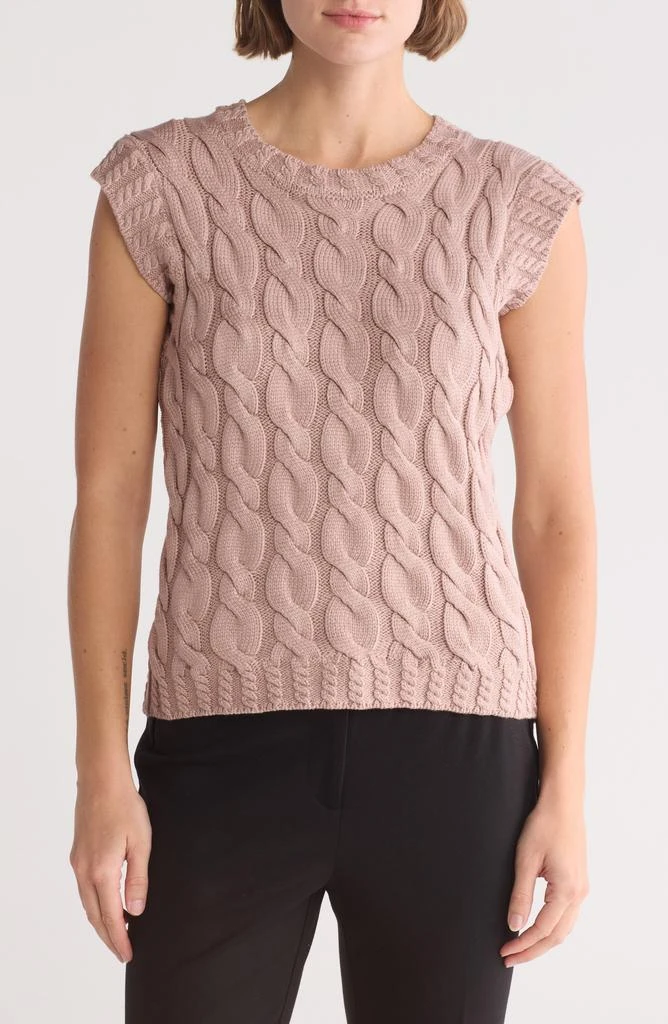 商品ELIE ELIE TAHARI|Cap Sleeve Cable Stitch Sweater,价格¥122,第1张图片