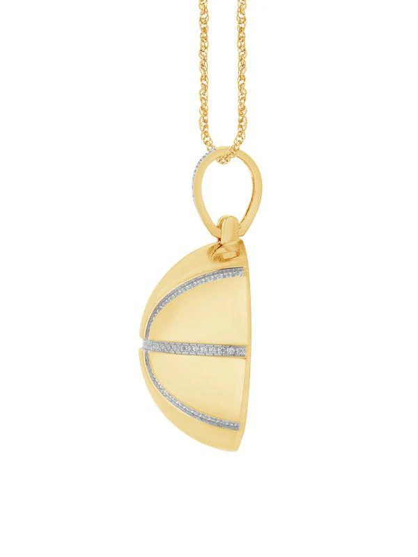 商品Saks Fifth Avenue|Yellow Gold Vermeil & 0.40 TCW Diamond Basketball Pendant Necklace/22",价格¥3647,第2张图片详细描述