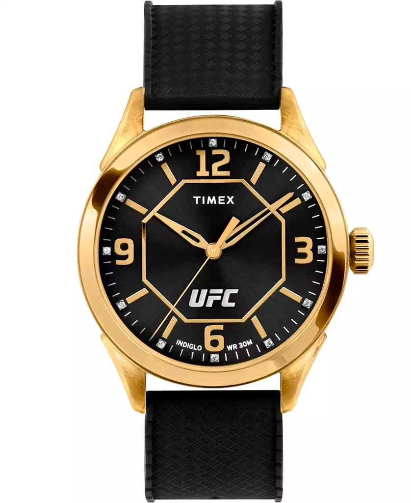 商品Timex|UFC Men's Quartz Athena Silicone Black Watch, 42mm,价格¥500,第1张图片