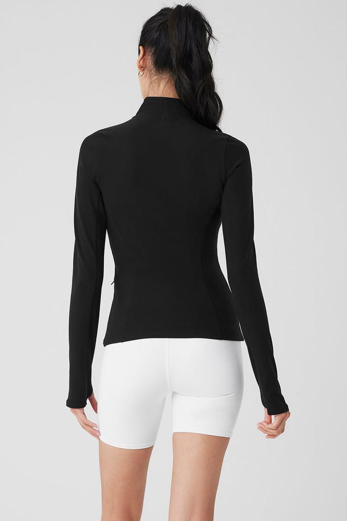 Alo Alosoft 1/2 Zip Rapid Pullover - Black - Hoodies - Free