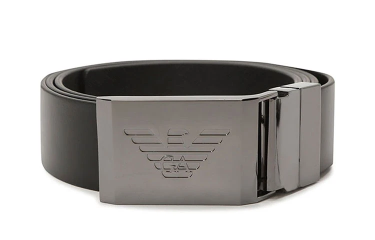 商品[国内直发] Emporio Armani|阿玛尼/ 可拆卸针扣扣头 牛皮革皮带 男款 黑色,价格¥3824,第3张图片详细描述