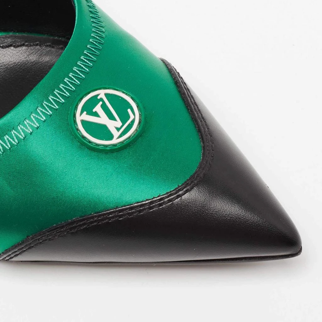 Louis Vuitton Green/Black Satin, Mesh and Leather Archlight Slingback Pumps Size 38 商品