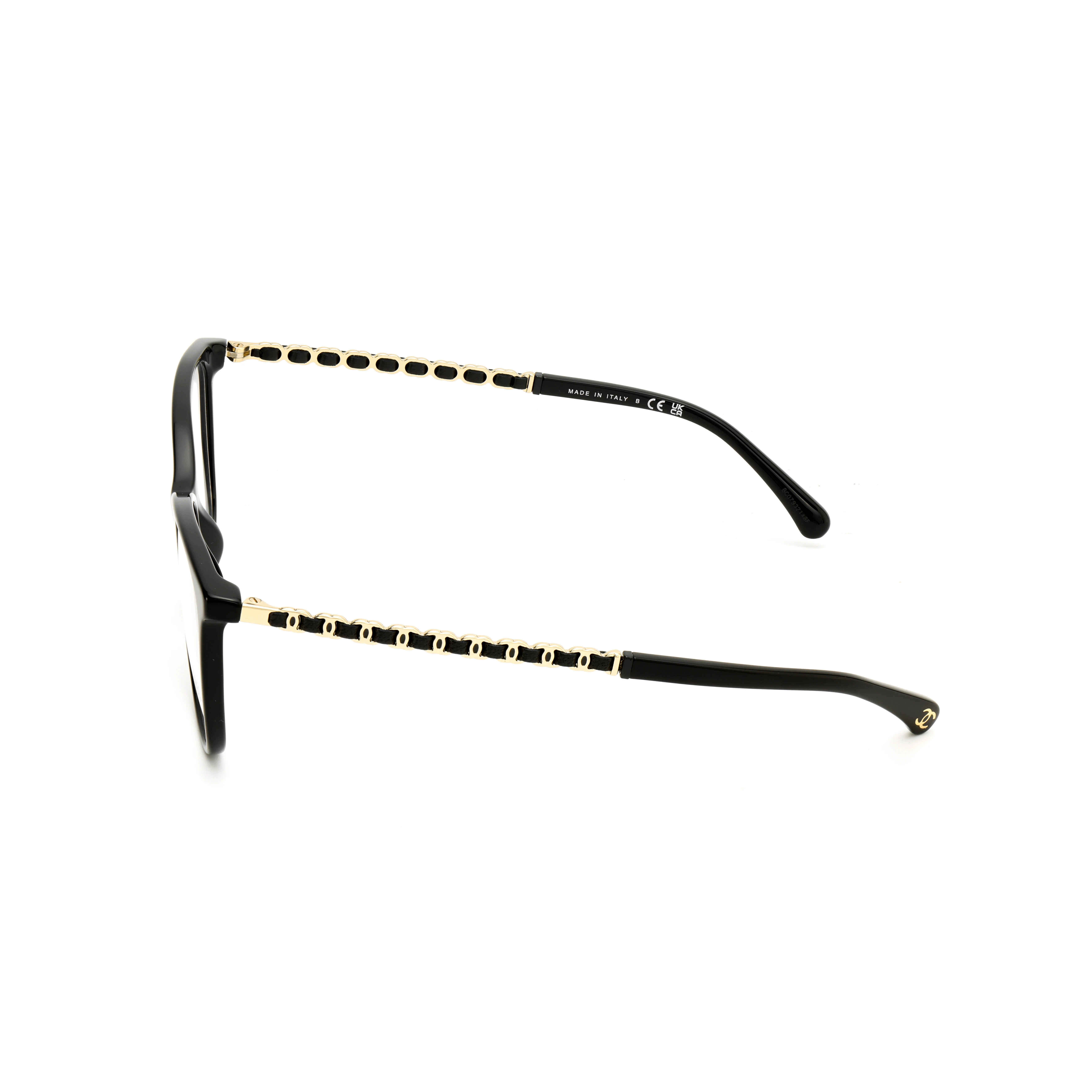 商品[国内直发] Chanel|[预售3天]【可配度数】 香奈儿 方框光学 小羊皮链条镜腿 欧版 板材镜架 长方形 光学镜架 男女同款情侣款 黑色,价格¥2651,第5张图片详细�描述