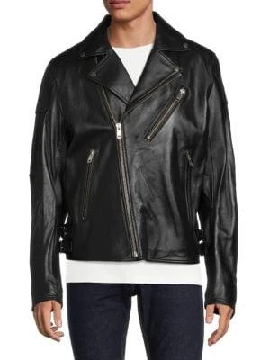 商品Diesel|​Lambskin Leather Biker Jacket,价格¥2501,第1张图片