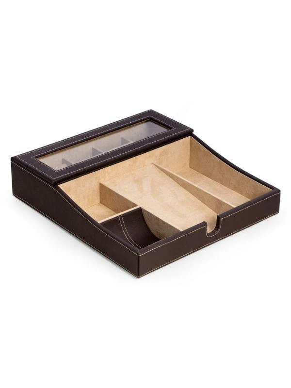 商品Bey-Berk|Leather Multi-Compartment Storage Valet,价格¥899,第2张图片详细描述