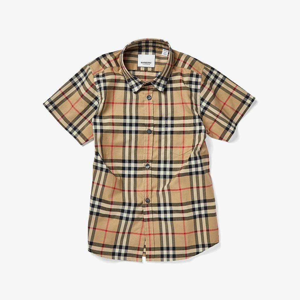 商品Burberry|Fredrick Short Sleeve Pocket Shirt (Little Kids/Big Kids),价格¥1018,第1张图片