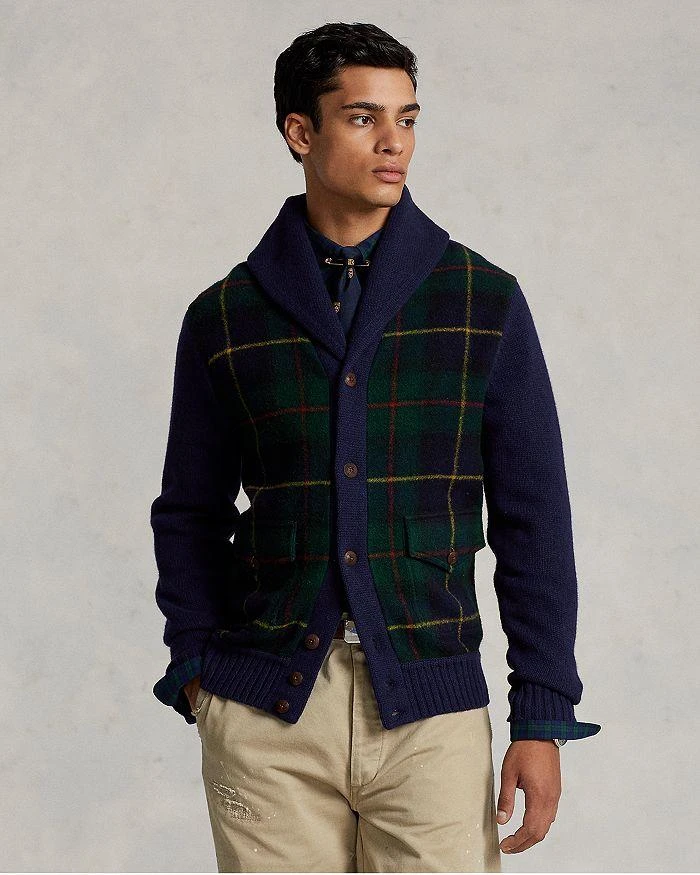 商品Ralph Lauren|Wool Tartan Regular Fit Shawl Collar Cardigan,价格¥2350,第3张图片详细描述