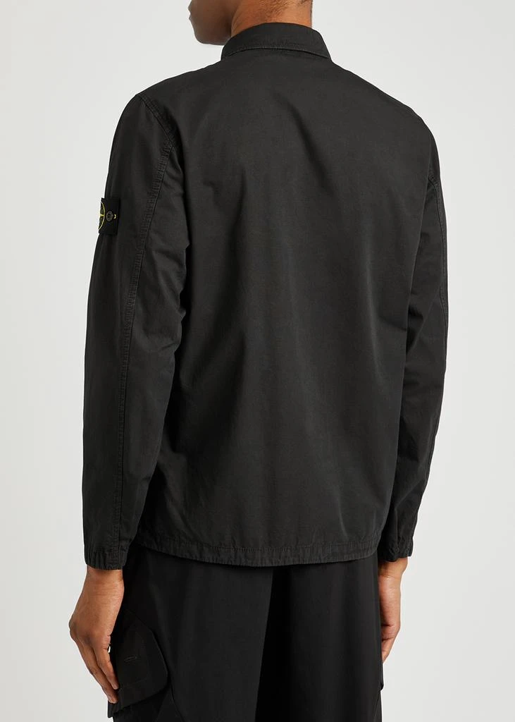 商品Stone Island|Black garment-dyed cotton overshirt,价格¥3728,第3张图片详细描述