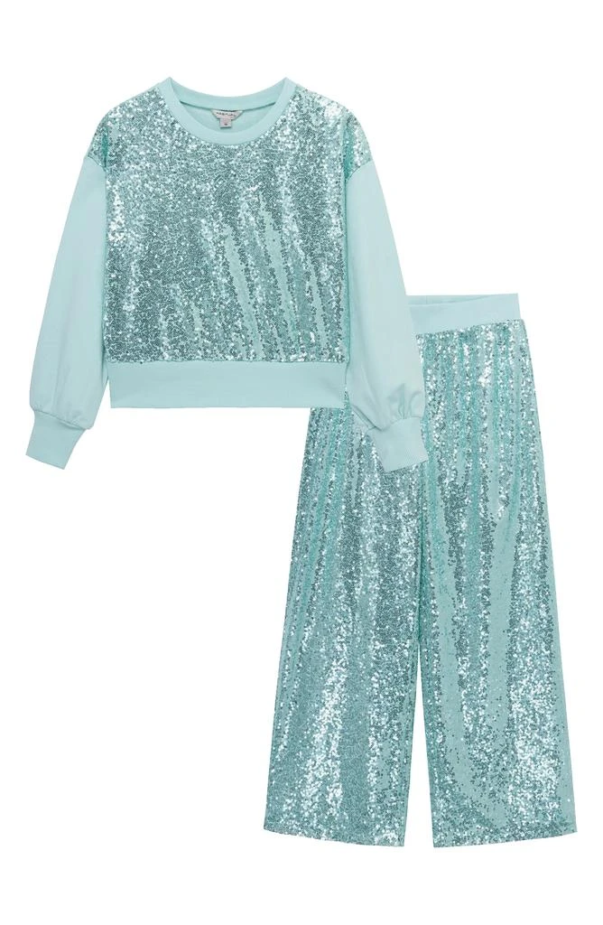 商品Habitual|Kids' Sequin Sweatshirt & Wide Leg Pants Set,价格¥141,第1张图片